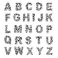 Trendy alphabet set, leopard pattern design,