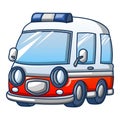 Trendy ambulance icon, cartoon style Royalty Free Stock Photo