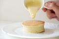 Trendy asian food, Fluffy Japanese souffle pancake Royalty Free Stock Photo