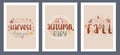 Trendy Autumn templates with leaves, berries and modern typography. Good for poster, card, invitation, flyer, cover, banner,