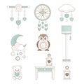 Trendy baby and children elements.  Baby icons Royalty Free Stock Photo