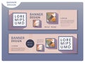 Trendy banner template design set