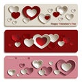 Trendy Banners for Valentine's Day with Cute Paper Hearts