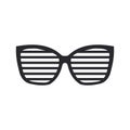 Black trendy retro glasses on a white background. Sunglasses stylish.