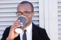 Trendy black man have coffee break Royalty Free Stock Photo
