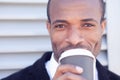 Trendy black man have coffee break Royalty Free Stock Photo