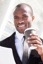Trendy black man have coffee break Royalty Free Stock Photo
