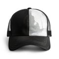 Trendy black and white mesh trucker hat isolated on white background, Ai Generated Royalty Free Stock Photo