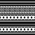 Trendy black and white tribal seamless pattern vector illustration with hand drawn ornament ethnic abstract background ready for Royalty Free Stock Photo