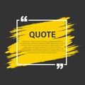 Trendy block quote modern design elements. Creative quote and comment text frame template.