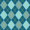 Trendy blue argyle seamless pattern background