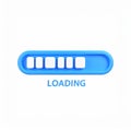 Trendy blue loading bar animation progress indicator on transparent background Royalty Free Stock Photo