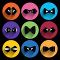 Trendy bow tie Icons With Long Shadow Royalty Free Stock Photo