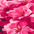 Trendy bright floral drawing pattern in many kinds of colors. Botanical motifs are scattered