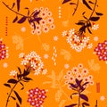 Trendy and bright geometric flower mix with garden leaf in the g