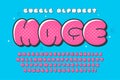 Trendy Bubble comical alphabet design, colorful, typeface.