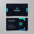 Trendy business card template on black background vector