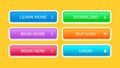 Trendy buttons set for website design Royalty Free Stock Photo