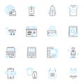 Trendy buying linear icons set. Clickbait, Fad, Impulse, Vibe, Hype, Popular, Snobbery line vector and concept signs