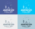 Trendy Camping Label. hand drawn t shirt Print. Typographic Design. vector illustration for you design. Royalty Free Stock Photo