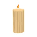 Trendy candle with flame, modern element for home decor. Home aromatherapy, hygge home decoration, vector illustrationin flat