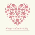 Trendy card with cute hearts Royalty Free Stock Photo