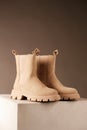 Trendy chelsea Boots. fashion Shoes still life Royalty Free Stock Photo