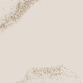 Trendy chic pastel background with gold glitter brush stroke