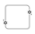 Trendy christmas winter linear square frame with snowflake, Modern minimalist aesthetic line elements, geometric forms Royalty Free Stock Photo