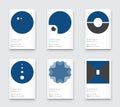 Trendy Classic Blue Color. Vector Minimal Graphic. Vertical Abstract Pattern Cards Set Royalty Free Stock Photo