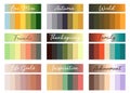 Trendy color palette - fall, for app, page, illustration, fall vector gradients. Royalty Free Stock Photo