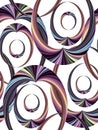 Trendy colored ringed oval shaped seamless pattern