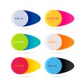 Trendy colorful cute sale banners set