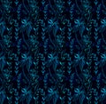Trendy colorful tropical and palm leaves with butterflies flying. Seamless pattern. For fabric design, for fashion. Texture for Royalty Free Stock Photo