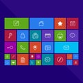 Trendy computer or mobile application app program of flat business and office administration tool icon in colorful geometric