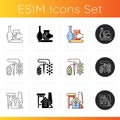 Trendy crafts icons set