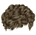 Trendy curly hairs blond colors . medium length . beauty styl