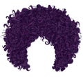 Trendy curly purple hair . realistic 3d . spherical hairstyle