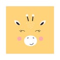 Trendy cute Cow. Funny animal face. Perfect for textiles, prints, posters and more. Isolated and grouped. Colorful