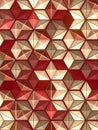 Trendy design element with colored honeycomb style abstract pattern. 3d render