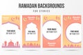 Trendy editable ramadan kareem or eid mubarak template for social networks stories.Cover social media background.