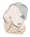 Trendy fashion lineart portrait of a woman