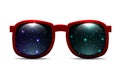 Trendy fashion sunglasses with space in the lenses. Royalty Free Stock Photo