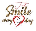 Trendy fashion T-shirt print for textile just smile everyday design