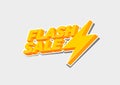 Trendy flash sale with yellow thunder label.