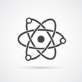 Trendy flat atom molecular black science icon. Vector eps 10 Royalty Free Stock Photo