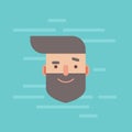 Trendy flat hipster character portrait