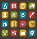 Trendy Flat Icons of Medical Elements Royalty Free Stock Photo