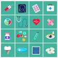 Trendy flat medical icons. Vector elements. Vector set of medical icons Royalty Free Stock Photo