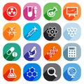 Trendy Flat science icons. Vector elements